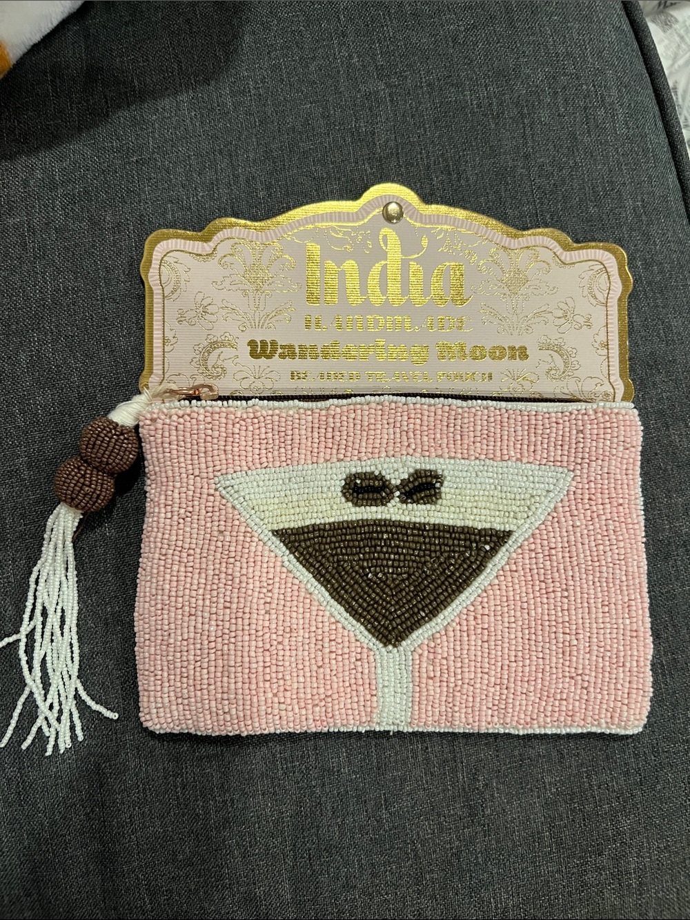 Espresso Martini beaded travel pouch